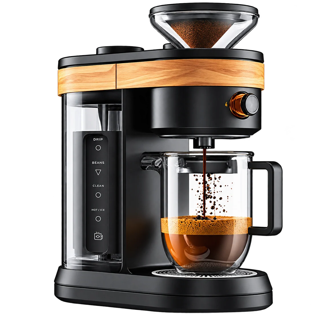 Coffee machine with a cup of coffee